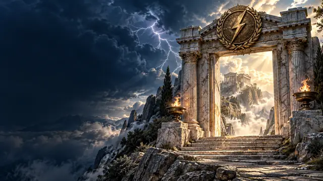 Antikes Tor im Gewitter